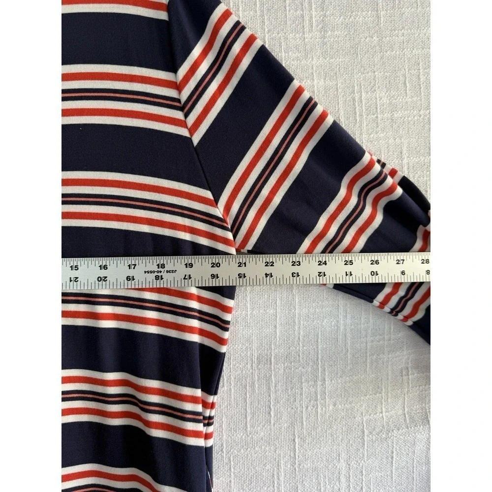 NWT La Blanca Sailor Stripe Lace-Up Cover-Up Knit Tunic/Dress L55213 Size M